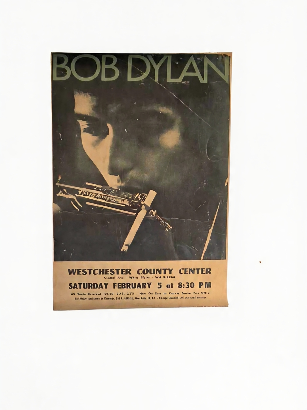 Bob Dylan Vintage Concert Poster - Black & Tan